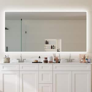 84 in. W x 42 in. H Oversized Rectangular Frameless Anti-Fog Wall Mounted Bathroom Vanity Mirror