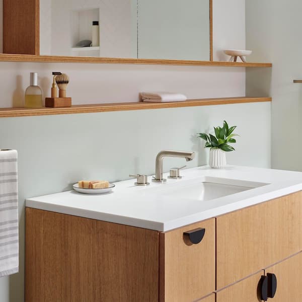 Concetto 8 in. Widespread 2-Handle Mid-Arc Bathroom Faucet in Brushed Nickel