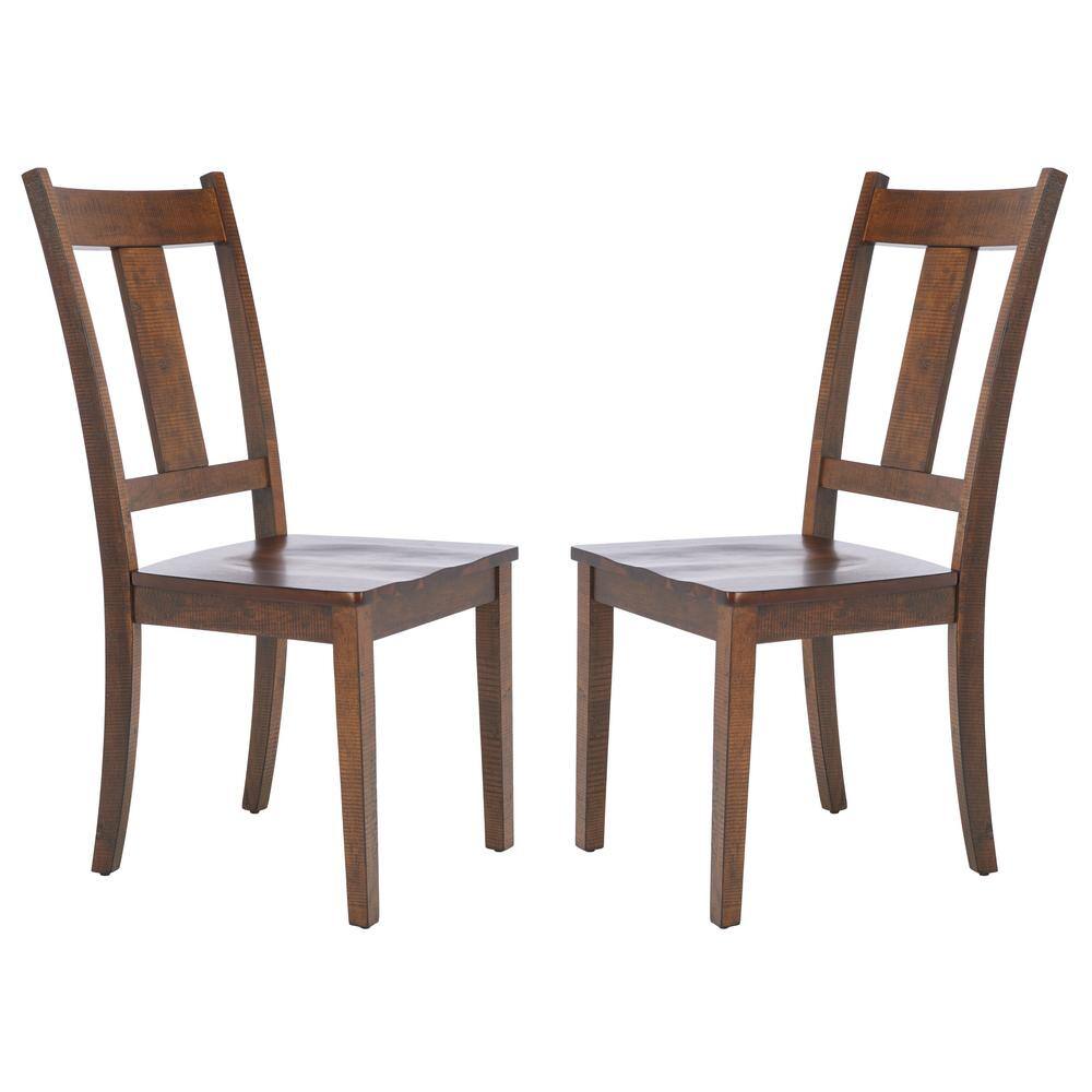 Rustic Café Finish Classic Splat Back Dining Chair Set of 2