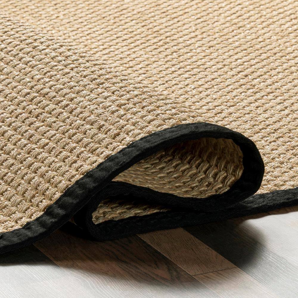 Meena Black and Tan Faux Seagrass 5x8 Indoor/Outdoor Area Rug