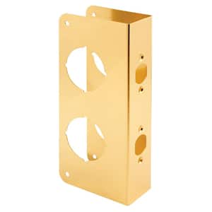 1-3/8 in. x 9 in. Thick Solid Brass Lock and Door Reinforcer, 2-1/8 in. Double Bore, 2-3/8 in. Backset