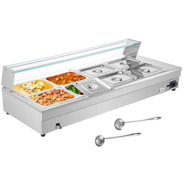 EasyRose Commercial Food Warmer 2-Pan Steam Table Food Warmer with