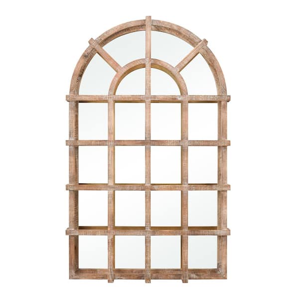 Unbranded Birchcrest 24.5 in. W x 40 in. H Wood Natural Wall Mirror