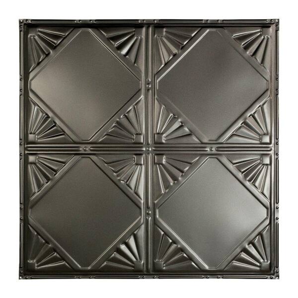 Great Lakes Tin Erie 2 ft. x 2 ft. Nail Up Tin Ceiling Tile in Argento