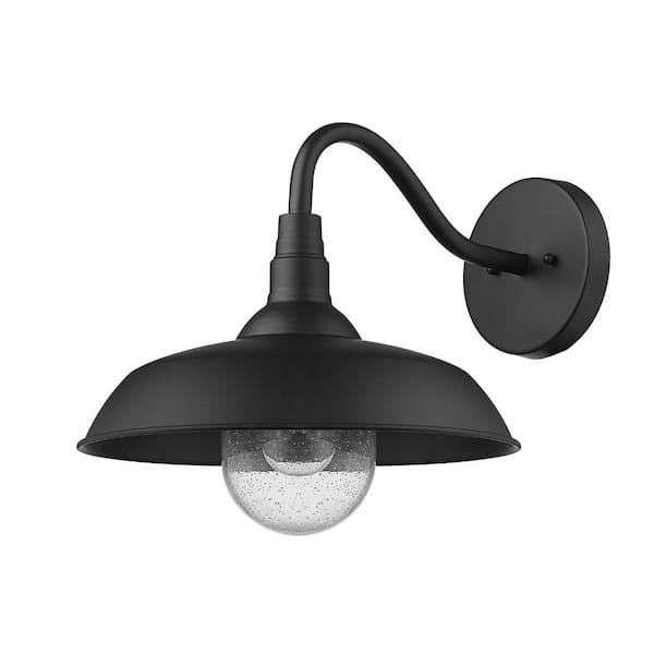 13.5 in. Black Outdoor Hardwired Sconce with No Bulbs Included