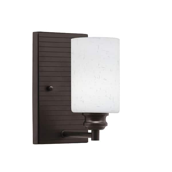 Unbranded Albany 4.75 in. 1 Light Wall Sconce Espresso with 4 in. White Muslin Glass Shade