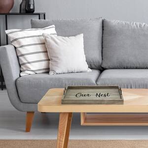 "Our Nest" Rustic Gray Decorative Serving Tray
