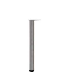 40 1/8 in. (1010 mm) Stainless Steel Metal Round Table Leg with Leveling Glide