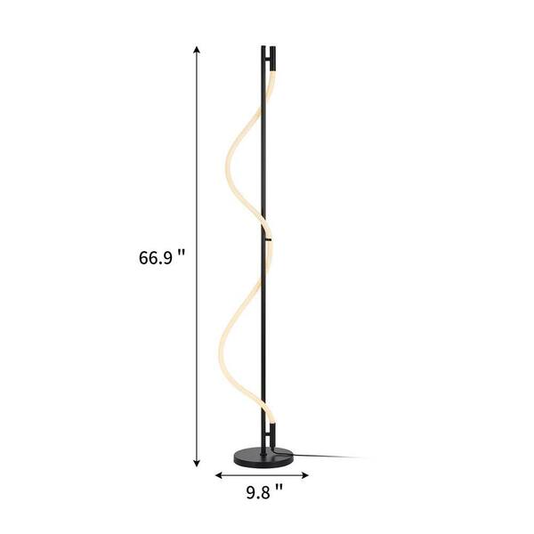 LANSEKI Millbrook 66.9 in. Matte Black Morden 1-Light Integrated