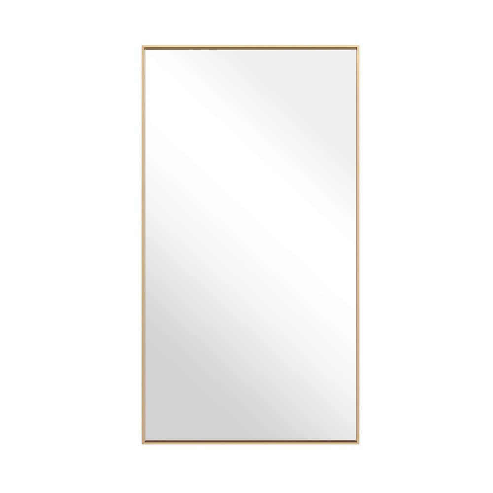 Sleek Gold Aluminum Framed Rectangular Bathroom Vanity Mirror 36"W x 20"H