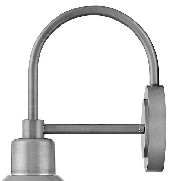 HINKLEY - Forge 1-Light Antique Brushed Aluminum Hardwired Outdoor Wall Lantern Sconce