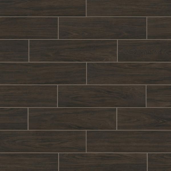 Florida Tile Home Collection Burlington Walnut 6 in. x 24 in. Porcelain Floor and Wall Tile (14 sq. ft. / case)