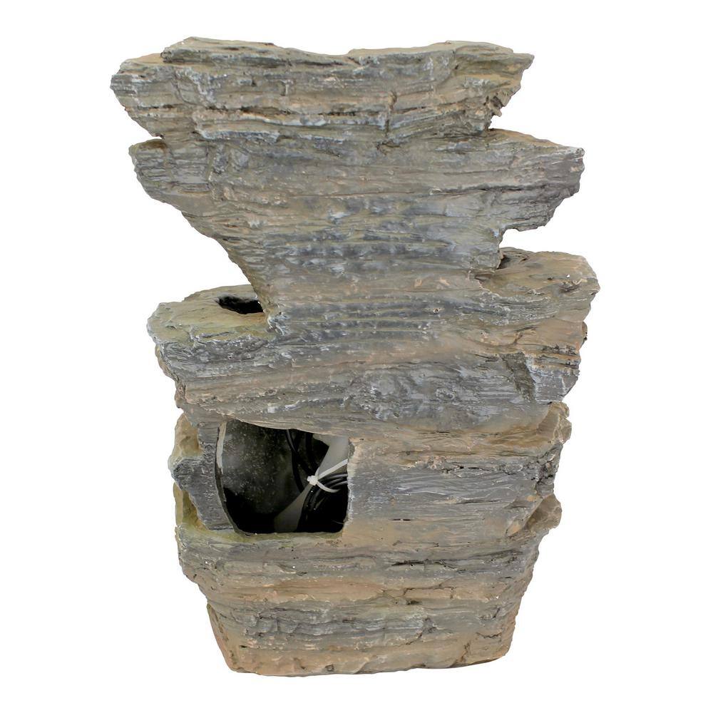 Devil's Thumb Falls LED Illuminated Resin Garden Fountain