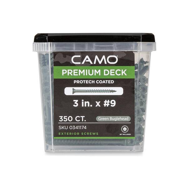 CAMO 3 in. #9 Green Star Drive Exterior Bugle Head Wood Deck Screws (350-Count)