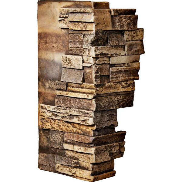 Ekena Millwork 1-1/2 in. x 12 in. x 25 in. Geneva Urethane Dry Stack Stone Outer Corner Wall Panel