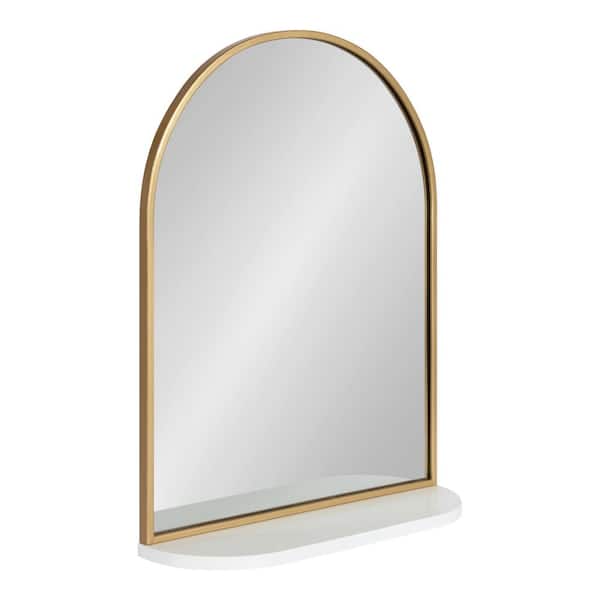 Kate and Laurel Schuyler 20.00 in. W x 28.00 in. H Metal White Arch Framed Decorative Mirror