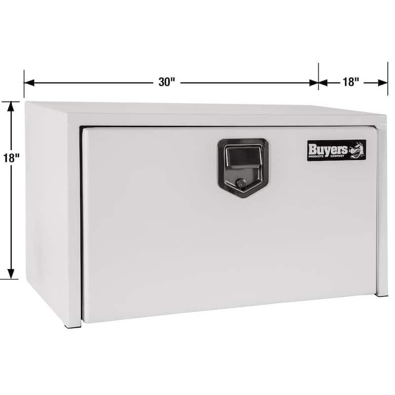 18 in. x 18 in. x 30 in. White Steel Underbody Truck Tool Box