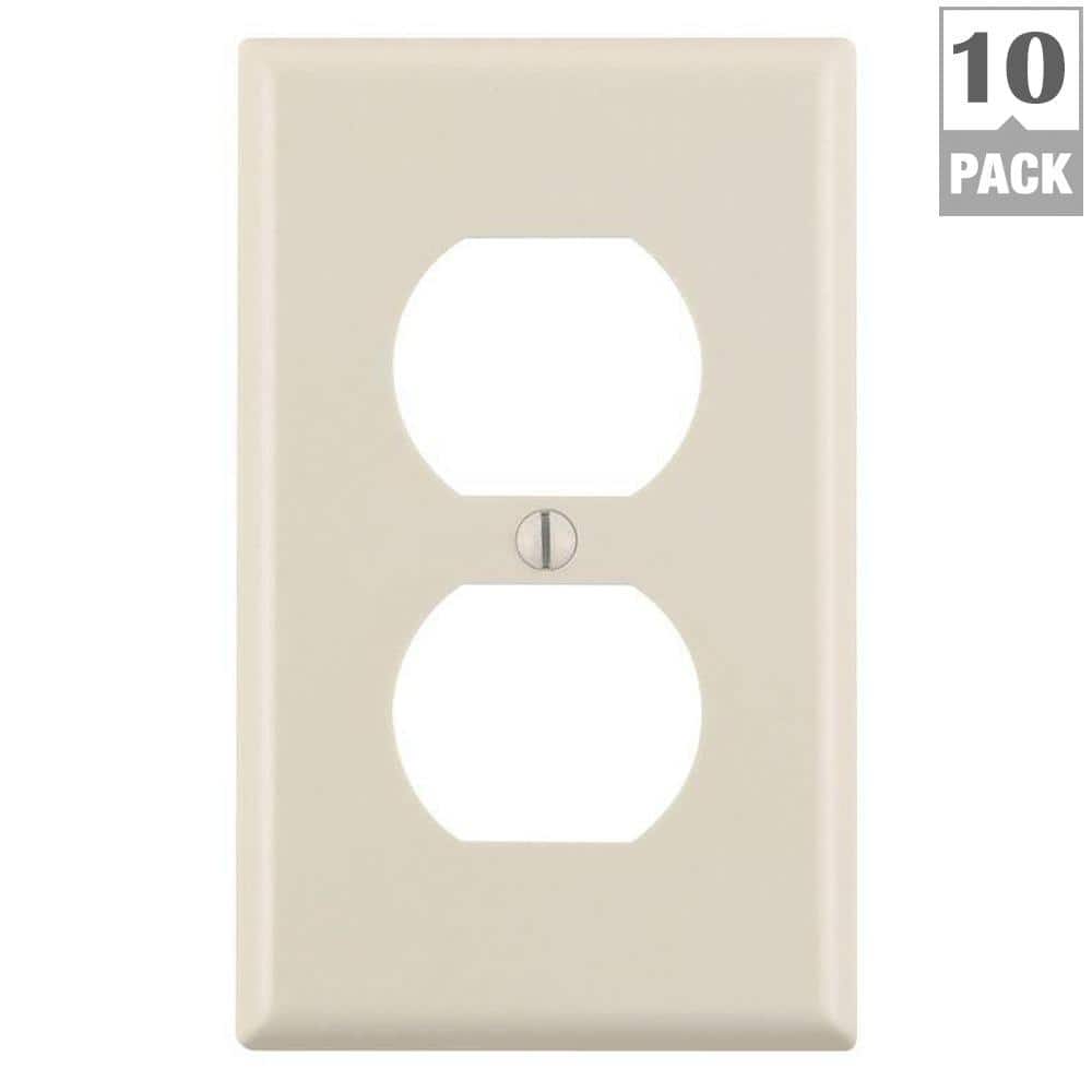 Light Almond Plastic Duplex Wall Plate Pack of 10