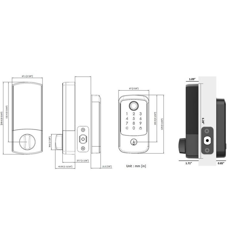 Hubspace Satin Nickel Square Biometric Fingerprint Electronic Touchpad Deadbolt