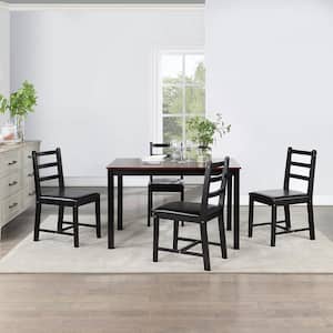 Mecor 5-Piece Wood Dining Table Set Kitchen Table w/ 4 Chairs Solid Pine Wood Frame for Home Kitchen Breakfast Furniture
