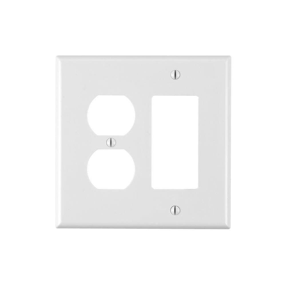 New Leviton ALUMINUM 2-Gang Receptacle Wallplate Duplex Outlet Cover Satin 83016 