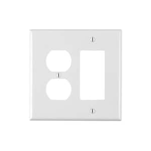 White 2-Gang 1-Decorator/Rocker/1-Duplex Wall Plate (1-Pack)