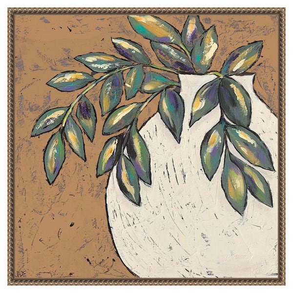 Amanti Art Primitive II by Jade Reynolds 22 in. W x 22 in. H Canvas Float Frame in Bronze