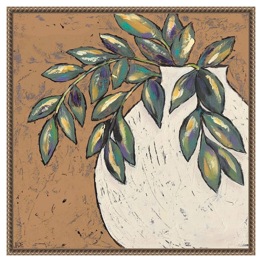 Primitive II Abstract Multicolor Canvas Wall Art with Bronze Frame