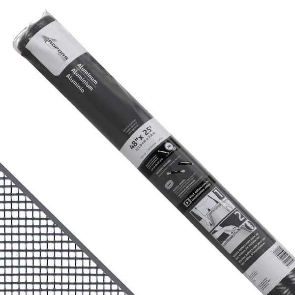 48 in. x 25 ft. Charcoal Aluminum Screen Roll for Windows and Door