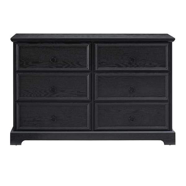 Tileon Modern Pantry Organizers of 6 Drawers for Kitchen, Living Room, Bedroom, Wooden Bedroom Drawer Dresser in Black