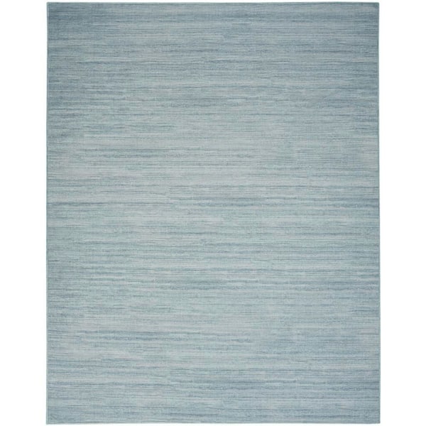 Nourison Washable Essentials Aqua 6 ft. x 9 ft. All-over design Contemporary Area Rug
