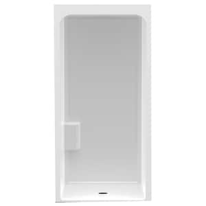 Accessible Acrylic 36 in. x 36 in. x 80.4 in. 1-Piece Shower Stall w/ Left Shelf and Center Drain in White