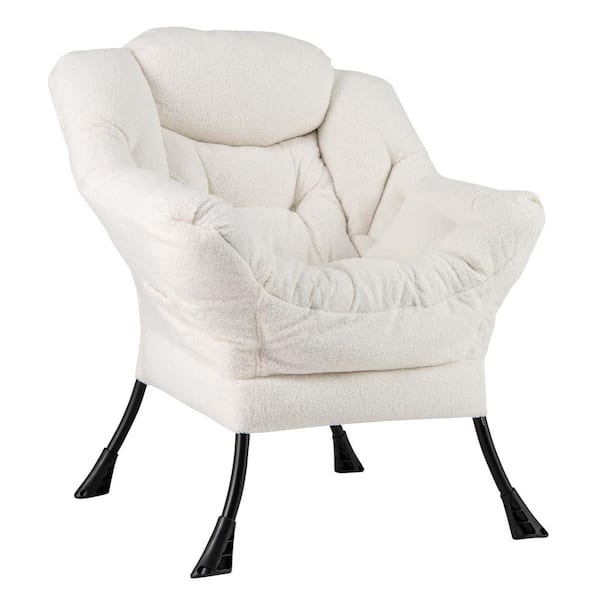 Beige Polyester Arm Chair Large Lazy Chair (Set of 1) with Tufted Cushions
