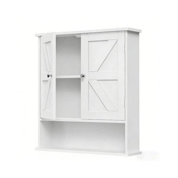15.3 in. W x 19.5 in. H Rectangular White Recessed or Surface Mount Medicine Cabinet without Mirror