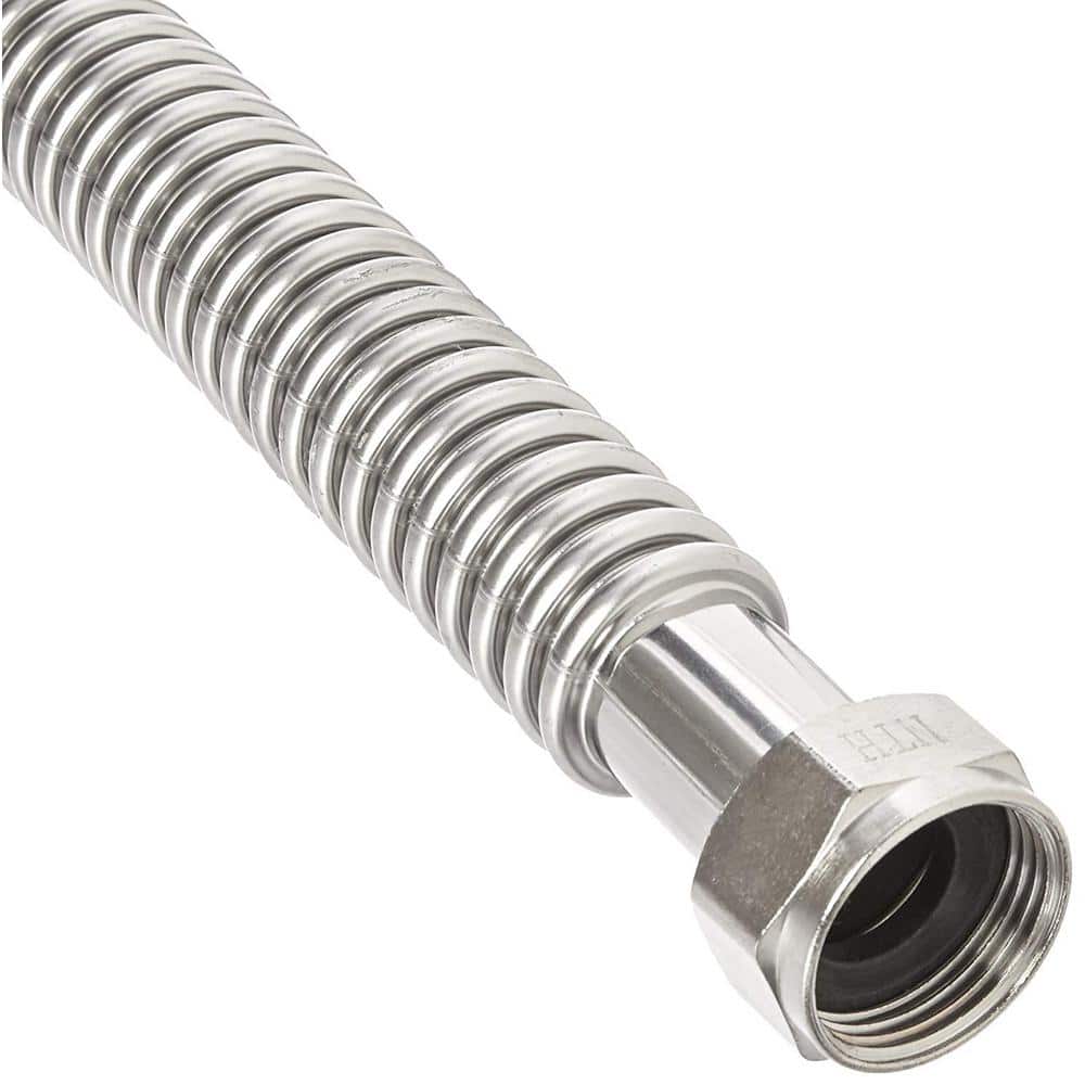1-1/4 in. FIP x 1-1/4 in. FIP - 24 in. Stainless Steel Corrugated Water Hea