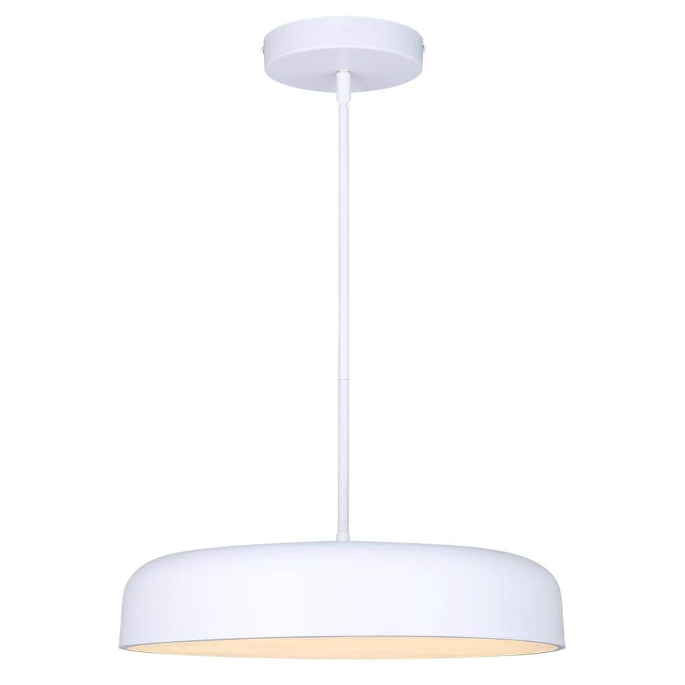 Canarm ZARIA 1-Light White Contemporary Chandelier with Integrated LED ...