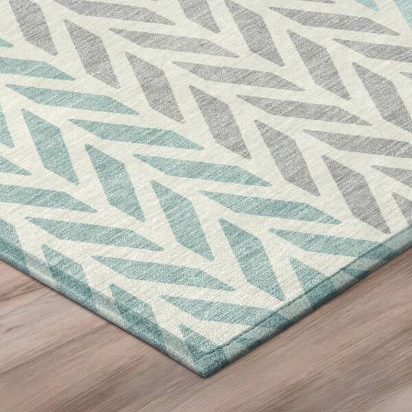 Chantille Machine Washable Indoor/Outdoor Abstract ACN3041 Seafoam 2 ft. x 3 ft. Accent Rug