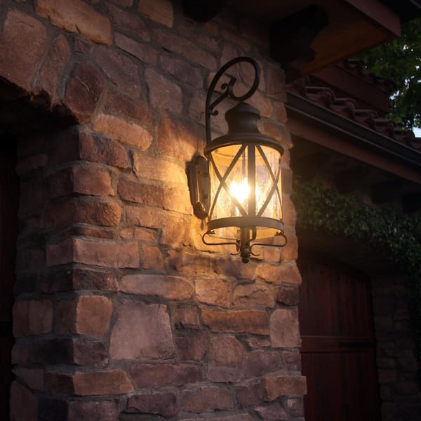 Taysom 3-Light Oil-Rubbed Bronze Outdoor Wall Lantern Sconce