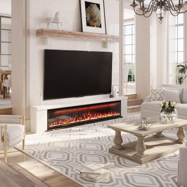 88 in. Wall Mounted/Embedded Electric Fireplace Insert with WIFI and Remote Control