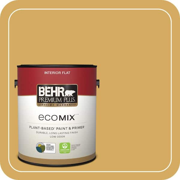 1 gal. #350D-5 French Pale Gold Flat EcoMix Plant-Based Interior Paint & Primer