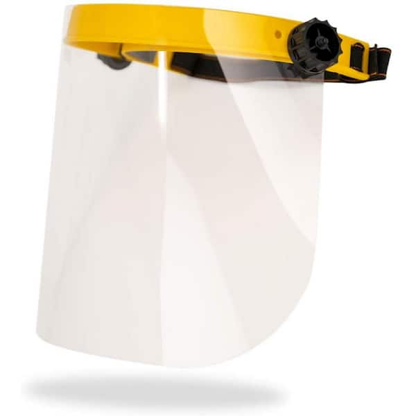 Safe Handler Yellow, Reusable Facial Protection Clear Face Shield (1-Pack)