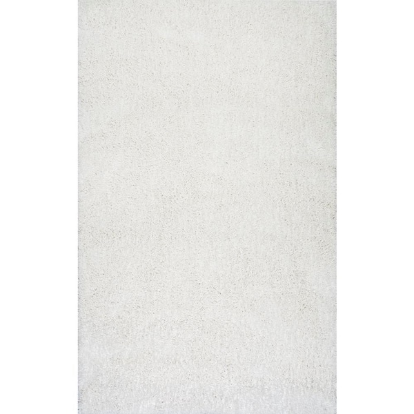 nuLOOM Dusk Solid Shag Ivory 8 ft. x 10 ft. Area Rug