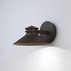 Sodor 8 in. Bronze Integrated LED Outdoor Wall Sconce, 3000K