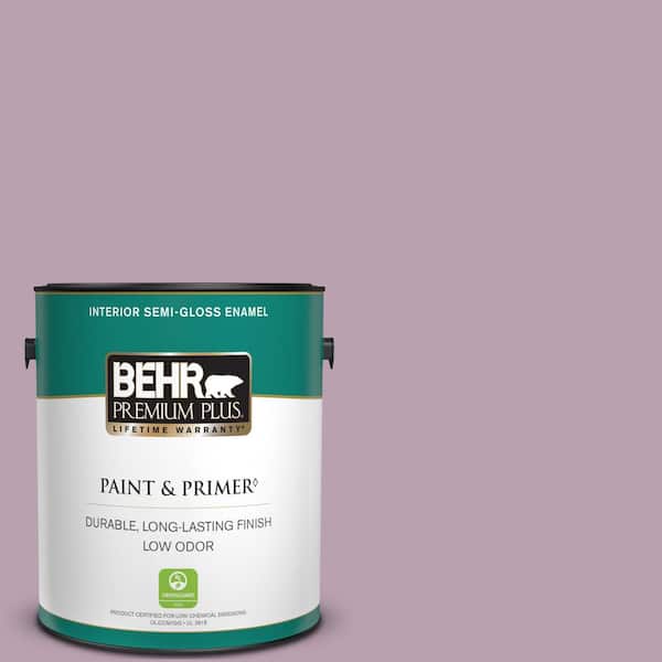 BEHR PREMIUM PLUS 1 gal. #S110-4 Highland Thistle Semi-Gloss Enamel Low Odor Interior Paint & Primer