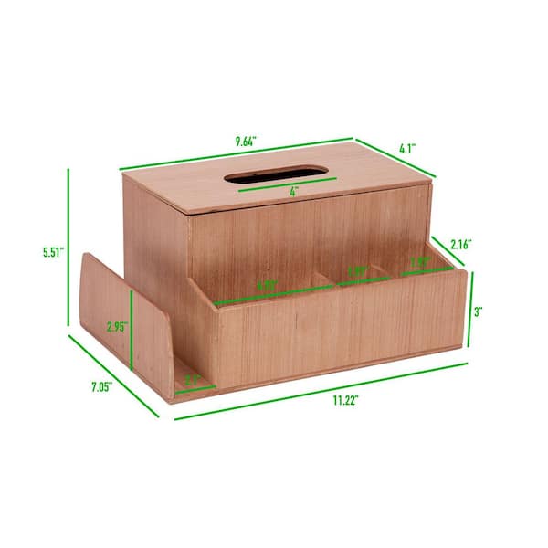 Wood Tissue Box Cover for Disposable Paper Facial Tissues, Wooden  Rectangular Tissue Box Holder for Storage on Bathroom Vanity, Countertop,  Bedroom