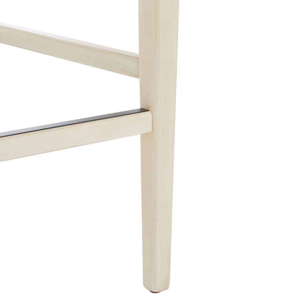 Coastal Charm White and Natural Rubberwood Barstool Set