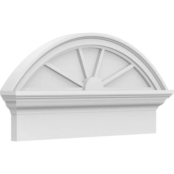 2-3/4 in. x 26 in. x 13-3/8 in. Segment Arch 4-Spoke Architectural Grade PVC Combination Pediment Moulding