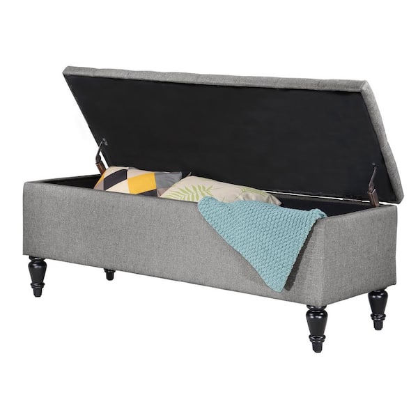 Maypex 45 in. W x 17 in. D x 17 in. Grey Fabric Upholstered Flip