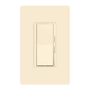 Diva LED+ Dimmer Switch for Dimmable LED, Halogen and Incandescent Bulbs, Single-Pole/3-Way, w/ Wallplate, Light Almond