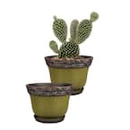 Reserva Small 7.87 in. x 6.46 in. 3 Qt. Jade Ceramic Indoor Pot (2-Pack)
